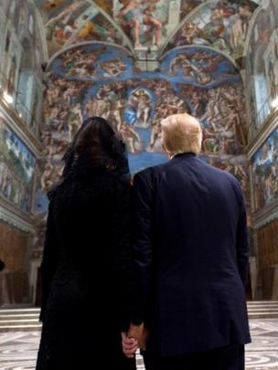 Melania y Donald Trump en el Vaticano
