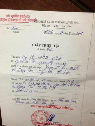 Giấy triệu tập