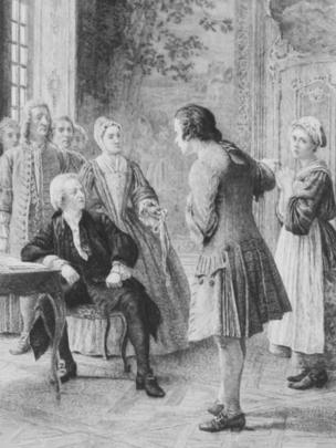 La cinta robada, ilustración de Les Confessions, de Rousseau (Launette 1889).