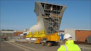 Part of the bow at Rosyth