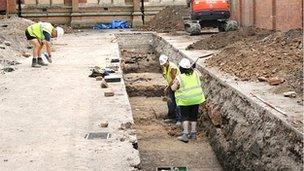 Archaeologists in car park