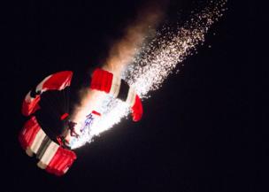 An air show with fireworks