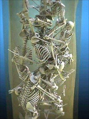 Graphic showing the skeletons in the well