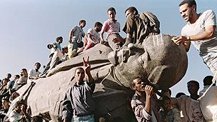 Toppled statue of Lenin in Ethiopia