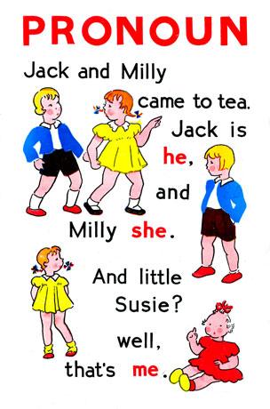 Poster of Jack and Milly explaining 'he' and 'she'