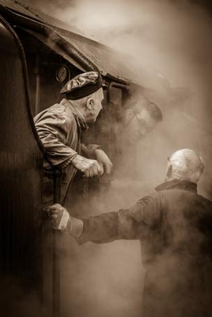 Engine driver on heritage railway