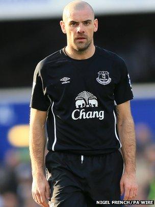 Everton midfielder Darron Gibson