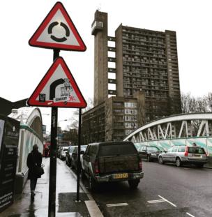 A view of a London residential tower block