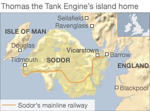 Map of Sodor as imagined by WV Awdry