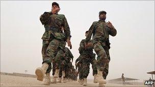 Afghan National Army soldiers in Kandahar