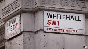 Whitehall road sign