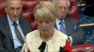 Helen Newlove taking her seat the House of Lords