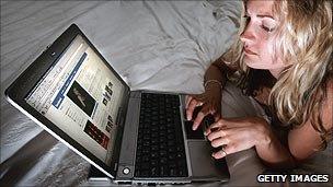 Woman using Facebook (file image)