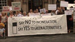 Residents protest against the incinerator