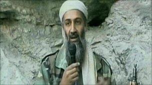 Bin Laden exhorting all Muslims to go to war against America in October 2001