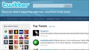 Twitter homepage, Twitter