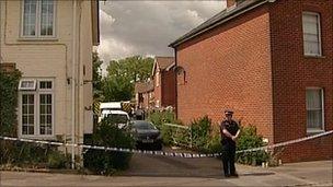 The scene where the bodies were found in Fordingbridge