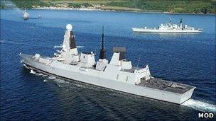 New warship HMS Daring damaged in collision with tug - BBC News