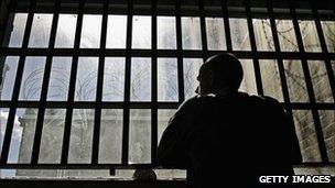 Prisoner looking out of bars (file pic)