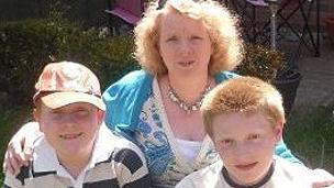 Rosalyn McCrohon with her sons Barnaby (left) and Zak
