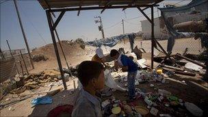 Children sort through garbage in a landfill on the Gaza/Israel buffer-zone, July 2010, Gaza City