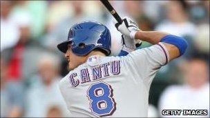 Jorge Cantu of the Texas Rangers bats