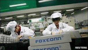 Assembly line at Foxconn plant in Guangzhou May 2010