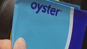 Oyster Card being topped up