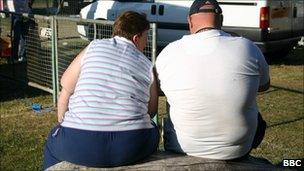 An overweight couple