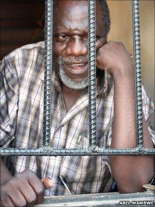 Zambia's former Defence Minister George Mpombo at Ndola's magistrate cells after being sentenced to 60 days (Picture by Abel Mambwe)