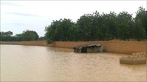 Flooding in Karadje suburb of Niamey, Niger, August 10, 2010