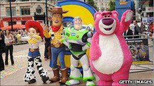 Characters from Toy Story 3 at the UK premiere of the film