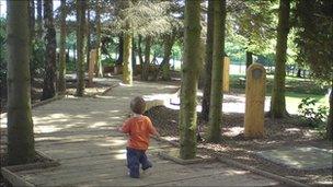 Child in play area