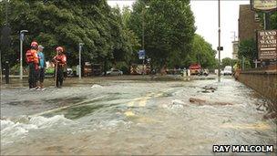 Water flooding London Road