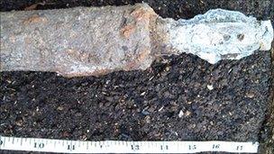 Mortar shell found in garden