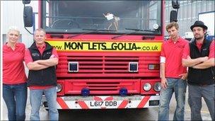 The Monletsgolia team and their fire engine