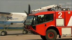 Fire truck at Exeter Airport