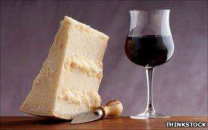 Parmesan and red wine