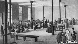 People in a workhouse from the Hulton Archive