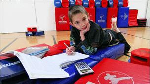 Cameron Thompson, 13, from Wrexham, enjoying two of the things he loves most - maths and karate (picture: David Francis)