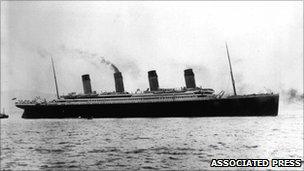 The Titanic on her maiden voyage