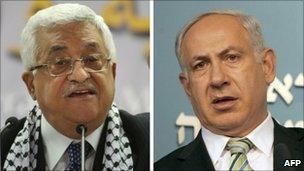 Mahmoud Abbas (L) and Benjamin Netanyahu