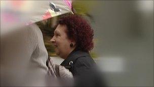 Jean Swift arriving at Plymouth Crown Court