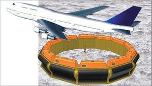 AWS illustration of the new device and a Jumbo jet