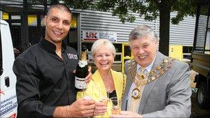 Tony Earnshaw with Swindon mayor and mayoress