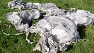 A selection of sky lanterns picked up from fields across north east Wales this year
