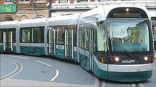 Tram in Nottingham