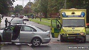 Scene of collision in Kirkham