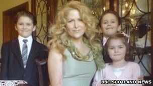 Theresa Riggi with Cecilia and twins Luke and Austin. (Picture obtained by the BBC)