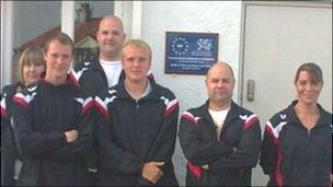 Trainees on Rhyl FC's Football in the Community scheme